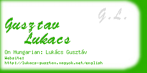gusztav lukacs business card
