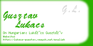 gusztav lukacs business card
